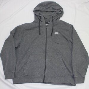 Nike Sportswear Club Fleece Hoodie Black XLFaded Full Zip Side Swoosh Y2K